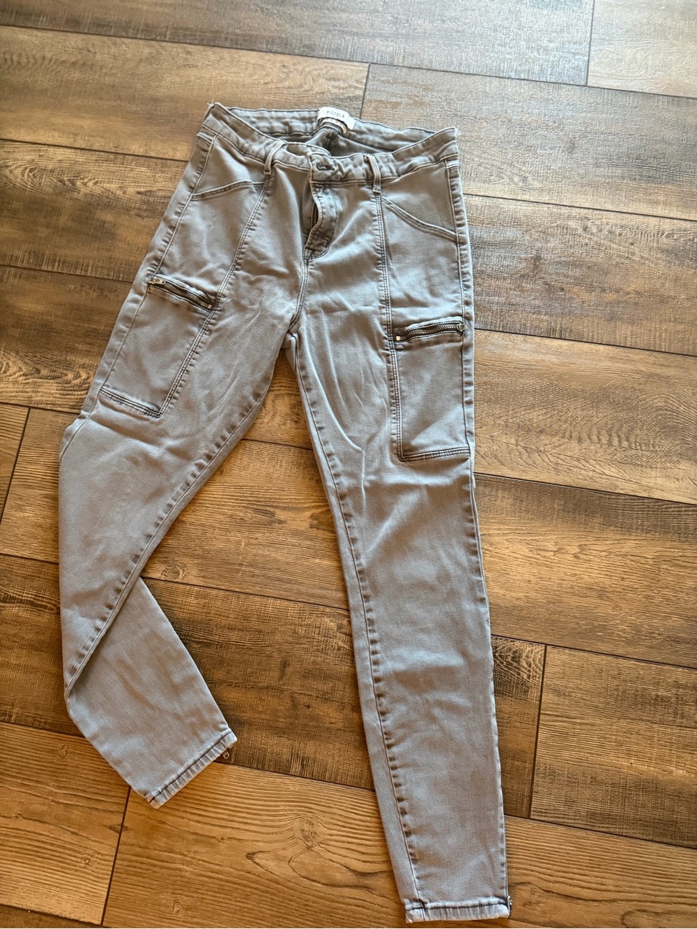 pistola Light Gray Skinny Cargo Jeans